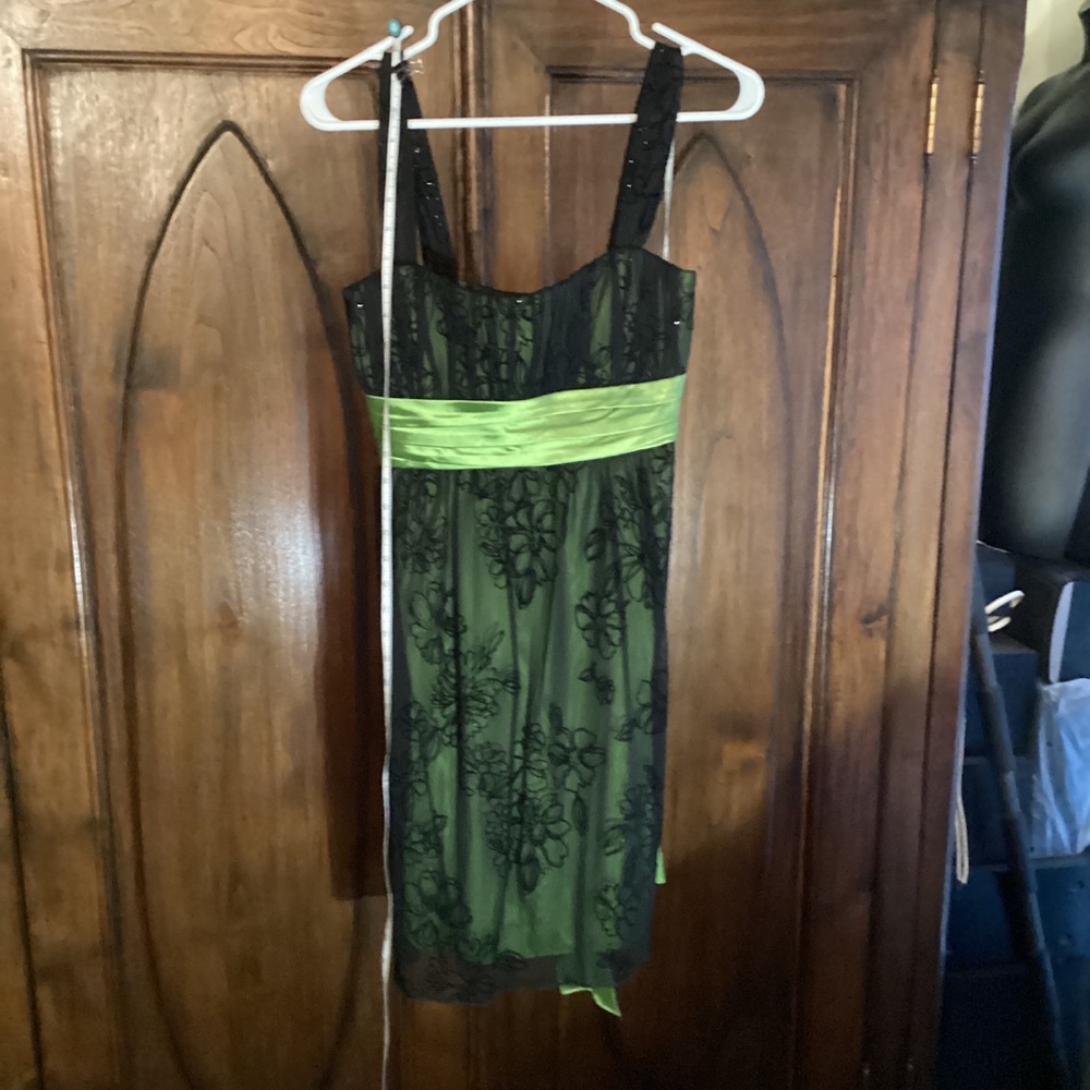City Triangles - green dress with satin bow dress (L)